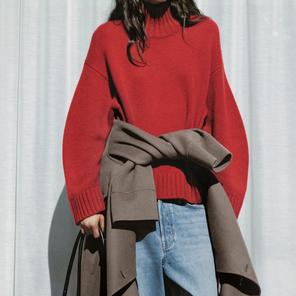 COS Red Ribbed Turtleneck Sweater - Picture 5 of 11